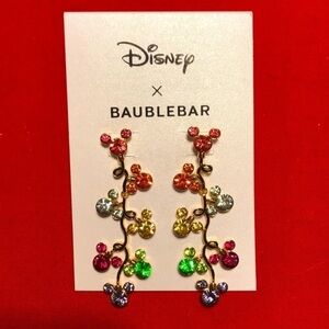 Brand New Disney X BaubleBar Mickey Mouse Christmas Lights Earrings Colorful